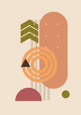 Vector illustration. Abstract poster set. Contemporary backgrounds. Mid century wall decor. Design elements for book cover, page template, print, card, brochure, magazine, poster. 60s, 70s graphic.