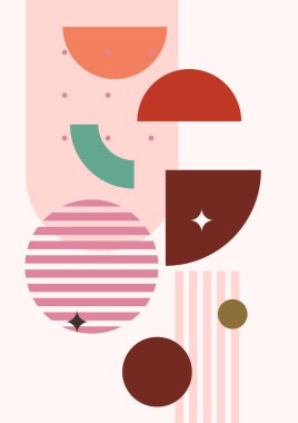 Geometrik denge şekilli soyut modern sanat. Soyut kavis, ay, toprak izi
