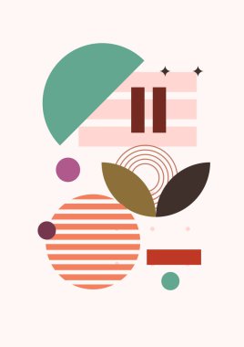 Geometrik denge şekilli soyut modern sanat. Soyut kavis, ay, toprak izi