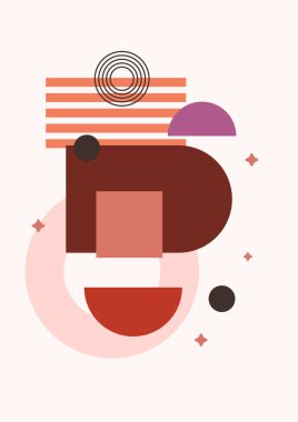 Geometrik denge şekilli soyut modern sanat. Soyut kavis, ay, toprak izi