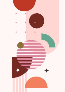 Geometrik denge şekilli soyut modern sanat. Soyut kavis, ay, toprak izi