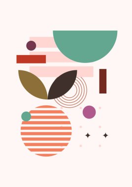 Geometrik denge şekilli soyut modern sanat. Soyut kavis, ay, toprak izi