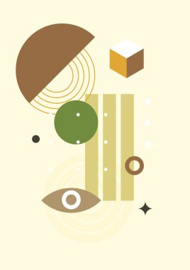 Soyut boho poster kompozisyonları. Minimum geometrik posterler. Boho duvar dekoru.