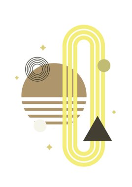 Soyut boho poster kompozisyonları. Minimum geometrik posterler. Boho duvar dekoru.