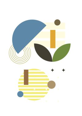 Soyut boho poster kompozisyonları. Minimum geometrik posterler. Boho duvar dekoru.