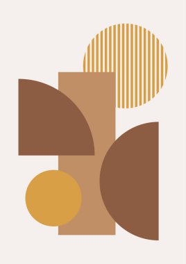 Boho modern minimalist soyut çizgi çizimi geometrik şekilli