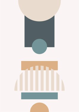 Boho modern minimalist soyut çizgi çizimi geometrik şekilli