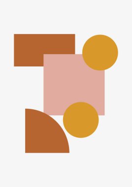 Boho modern minimalist soyut çizgi çizimi geometrik şekilli