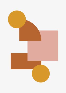 Boho modern minimalist soyut çizgi çizimi geometrik şekilli