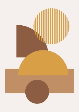 Boho modern minimalist soyut çizgi çizimi geometrik şekilli