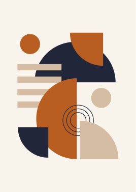 Boho modern minimalist soyut çizgi çizimi geometrik şekilli