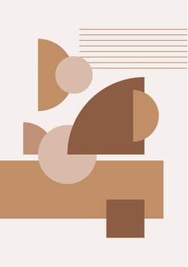 Boho modern minimalist soyut çizgi çizimi geometrik şekilli