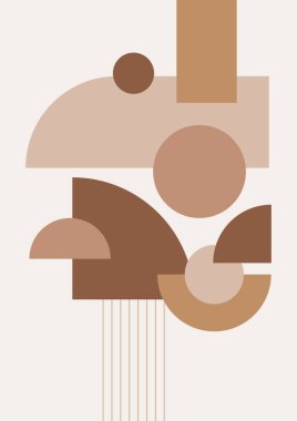 Boho modern minimalist soyut çizgi çizimi geometrik şekilli