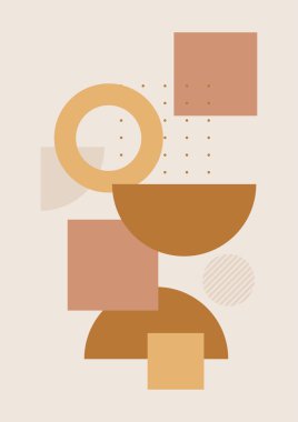 Boho modern minimalist soyut çizgi çizimi geometrik şekilli