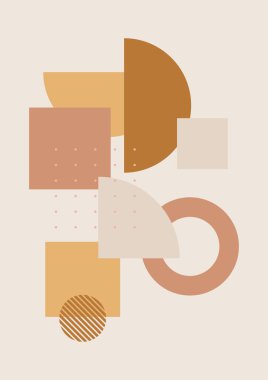 Boho modern minimalist soyut çizgi çizimi geometrik şekilli