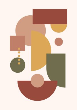 Boho modern minimalist soyut çizgi çizimi geometrik şekilli
