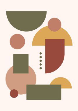 Boho modern minimalist soyut çizgi çizimi geometrik şekilli