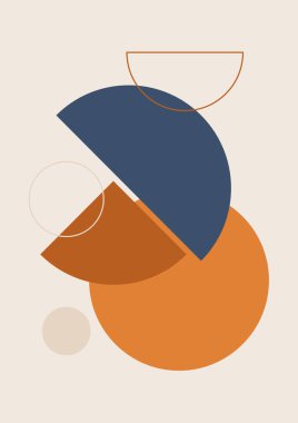 Boho modern minimalist soyut çizgi çizimi geometrik şekilli