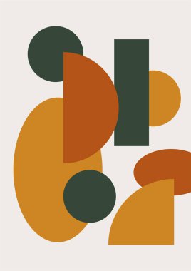 Boho modern minimalist soyut çizgi çizimi geometrik şekilli