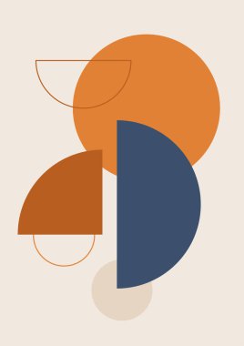 Boho modern minimalist soyut çizgi çizimi geometrik şekilli