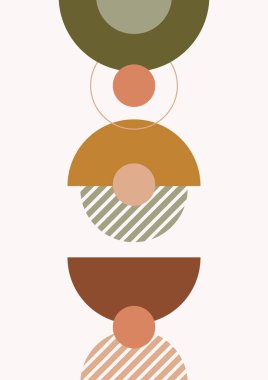 Boho modern minimalist soyut çizgi çizimi geometrik şekilli