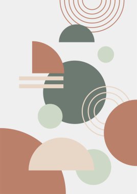 Boho modern minimalist soyut çizgi çizimi geometrik şekilli