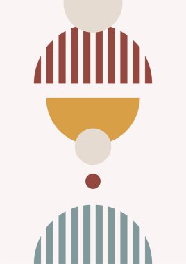 Boho modern minimalist soyut çizgi çizimi geometrik şekilli