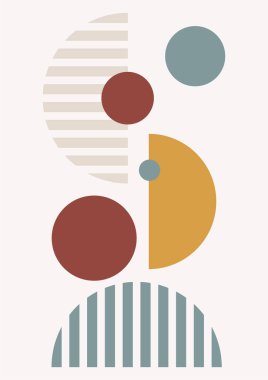 Boho modern minimalist soyut çizgi çizimi geometrik şekilli