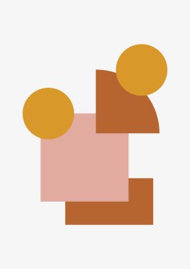 Boho modern minimalist soyut çizgi çizimi geometrik şekilli