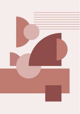 Abstract modern background. Backgrounds with geometric balancing shapes. Boho wall decor. Modern geometric compositions and forms. Posters with abstract shapes, vector