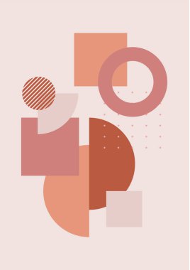 Abstract modern background. Backgrounds with geometric balancing shapes. Boho wall decor. Modern geometric compositions and forms. Posters with abstract shapes, vector