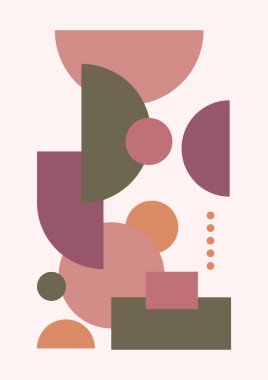 Abstract modern background. Backgrounds with geometric balancing shapes. Boho wall decor. Modern geometric compositions and forms. Posters with abstract shapes, vector