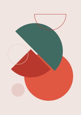 Abstract modern background. Backgrounds with geometric balancing shapes. Boho wall decor. Modern geometric compositions and forms. Posters with abstract shapes, vector
