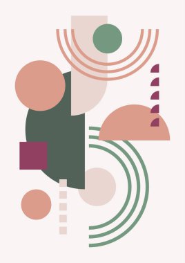 Abstract modern background. Backgrounds with geometric balancing shapes. Boho wall decor. Modern geometric compositions and forms. Posters with abstract shapes, vector