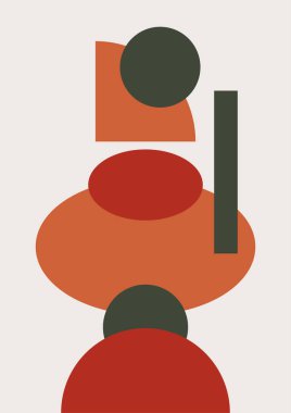 Abstract modern background. Backgrounds with geometric balancing shapes. Boho wall decor. Modern geometric compositions and forms. Posters with abstract shapes, vector