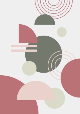 Abstract modern background. Backgrounds with geometric balancing shapes. Boho wall decor. Modern geometric compositions and forms. Posters with abstract shapes, vector