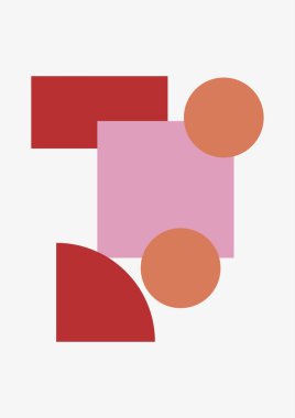 Abstract modern background. Backgrounds with geometric balancing shapes. Boho wall decor. Modern geometric compositions and forms. Posters with abstract shapes, vector