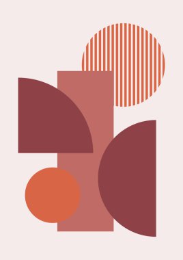 Abstract modern background. Backgrounds with geometric balancing shapes. Boho wall decor. Modern geometric compositions and forms. Posters with abstract shapes, vector