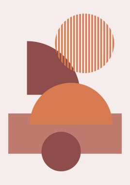 Abstract modern background. Backgrounds with geometric balancing shapes. Boho wall decor. Modern geometric compositions and forms. Posters with abstract shapes, vector