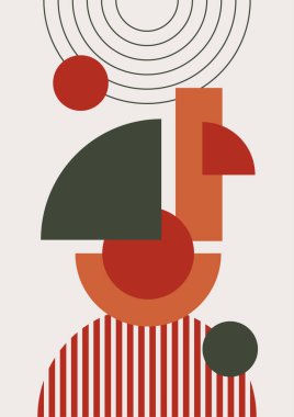 Abstract modern background. Backgrounds with geometric balancing shapes. Boho wall decor. Modern geometric compositions and forms. Posters with abstract shapes, vector