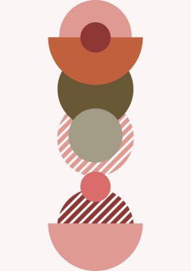 Abstract modern background. Backgrounds with geometric balancing shapes. Boho wall decor. Modern geometric compositions and forms. Posters with abstract shapes, vector