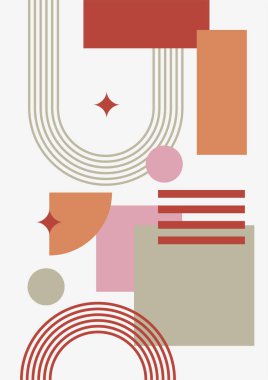 Abstract modern background. Backgrounds with geometric balancing shapes. Boho wall decor. Modern geometric compositions and forms. Posters with abstract shapes, vector