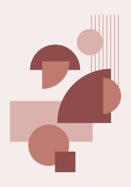 Abstract modern background. Backgrounds with geometric balancing shapes. Boho wall decor. Modern geometric compositions and forms. Posters with abstract shapes, vector