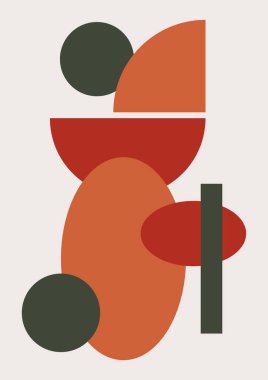 Abstract modern background. Backgrounds with geometric balancing shapes. Boho wall decor. Modern geometric compositions and forms. Posters with abstract shapes, vector