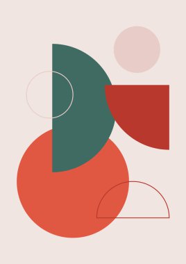 Abstract modern background. Backgrounds with geometric balancing shapes. Boho wall decor. Modern geometric compositions and forms. Posters with abstract shapes, vector