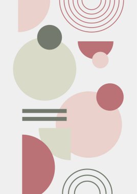 Abstract modern background. Backgrounds with geometric balancing shapes. Boho wall decor. Modern geometric compositions and forms. Posters with abstract shapes, vector
