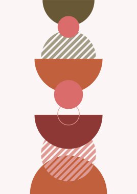 Abstract modern background. Backgrounds with geometric balancing shapes. Boho wall decor. Modern geometric compositions and forms. Posters with abstract shapes, vector