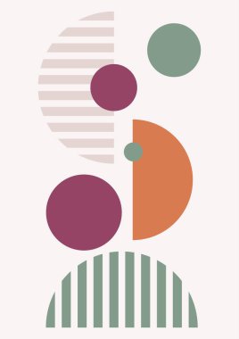 Abstract modern background. Backgrounds with geometric balancing shapes. Boho wall decor. Modern geometric compositions and forms. Posters with abstract shapes, vector