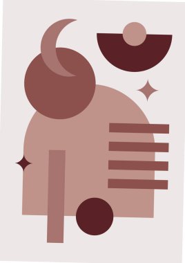 Abstract modern background. Backgrounds with geometric balancing shapes. Boho wall decor. Modern geometric compositions and forms. Posters with abstract shapes, vector