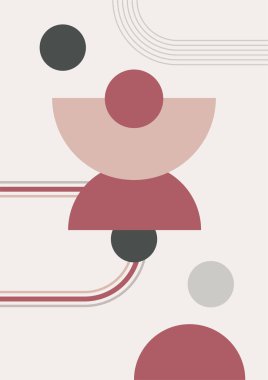 Abstract modern background. Backgrounds with geometric balancing shapes. Boho wall decor. Modern geometric compositions and forms. Posters with abstract shapes, vector